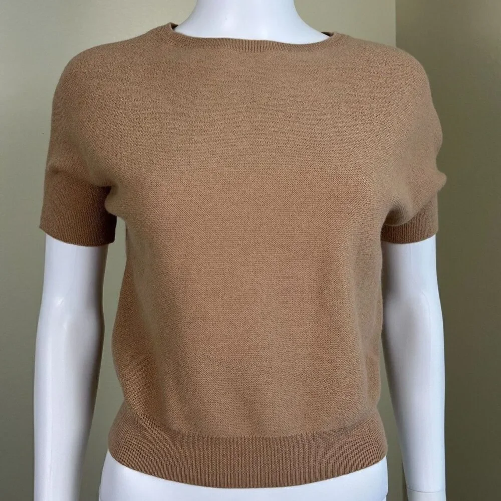 The Reset Women's Size XS R Label Essential Pullover Tan Dolman Wool Sweater